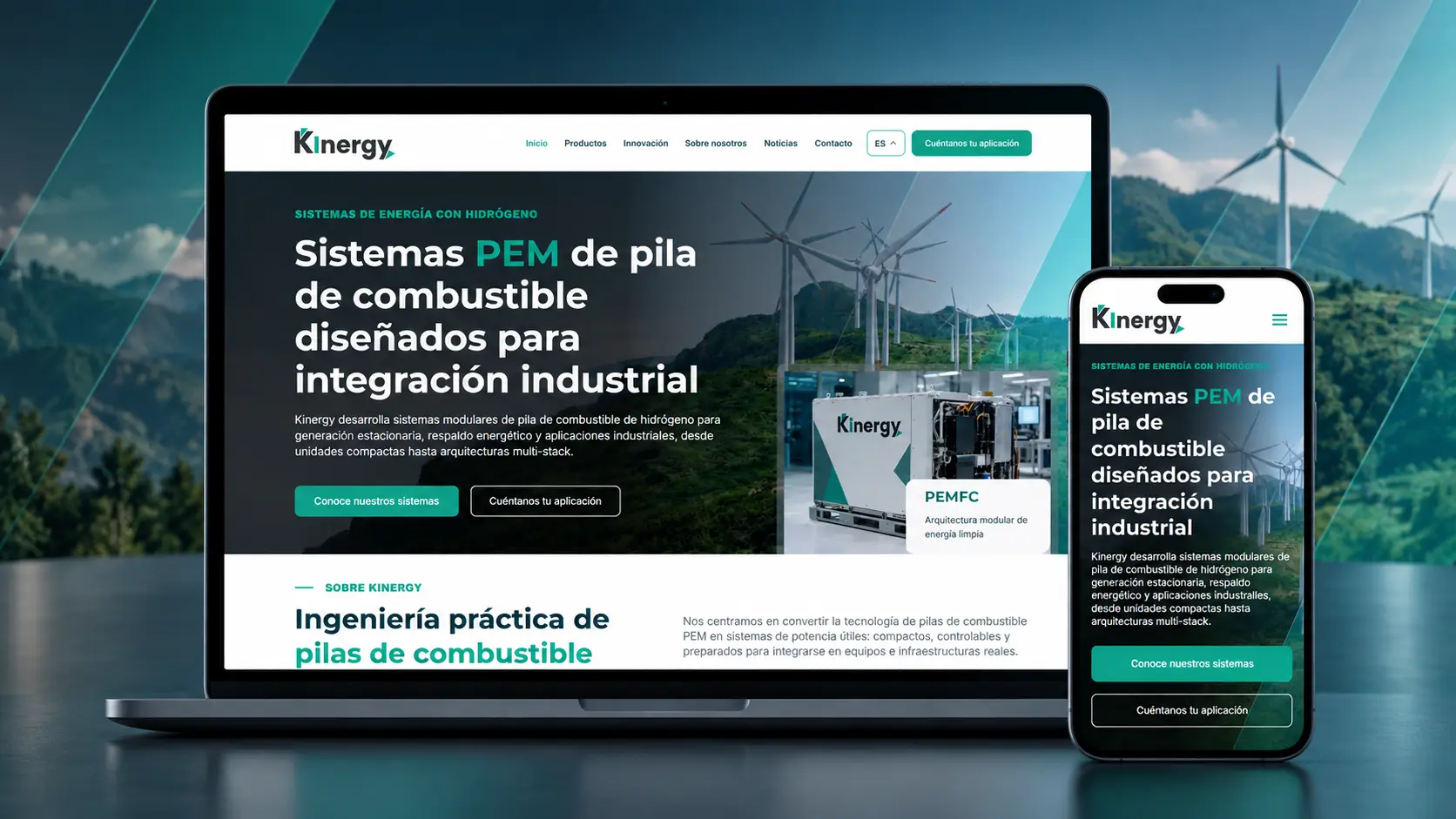 Diseño de página web para Kinergyfc
